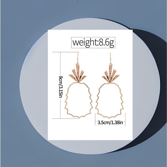 🍍Rose Gold Plated Lightweight Hook Drop boho Beachy Earrings - Picture 4 of 13